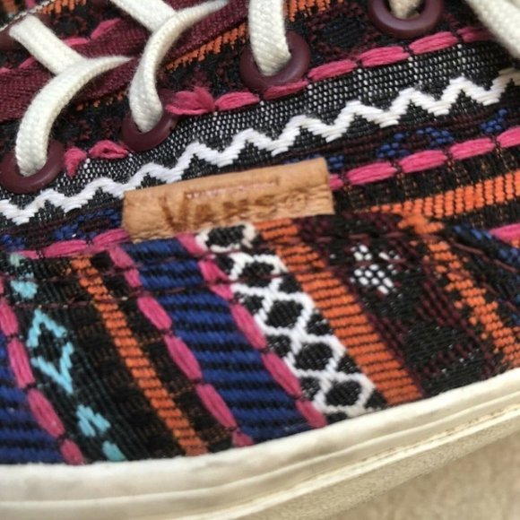 Vans Italian Weave Sneakers Canvas Lace Up Skate Tribal Ethnic - Picture 7 of 9